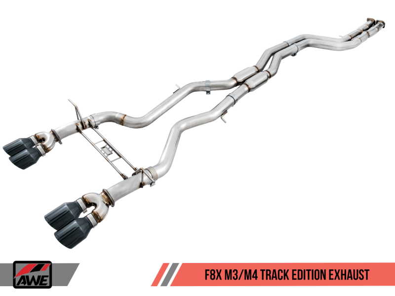 AWE Tuning BMW F8X M3/M4 Non-Resonated Track Edition Exhaust - Chrome Silver Tips (102mm)