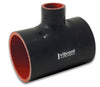 Vibrant 4 Ply Reinforced Silicone T Adapter - 2in Outlet ID x 4in OAL x 1in Branch ID (BLACK)