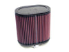 K&N Universal Rubber Oval Straight Air Filter 3.5in Flange ID x 7in OL x 4.5in OW x 7in H