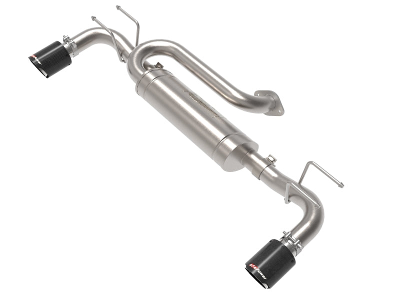 aFe 19-22 Mazda 3 L4 2.5L Takeda 3in to 2-1/2in 304 SS Axle-Back Exhaust w/ Carbon Fiber Tip