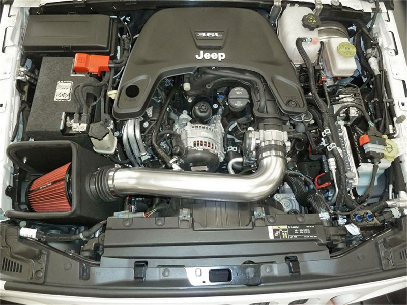 Spectre 2018 Jeep Wrangler V6-3.6L F/I Air Intake Kit - Polished w/Red Filter