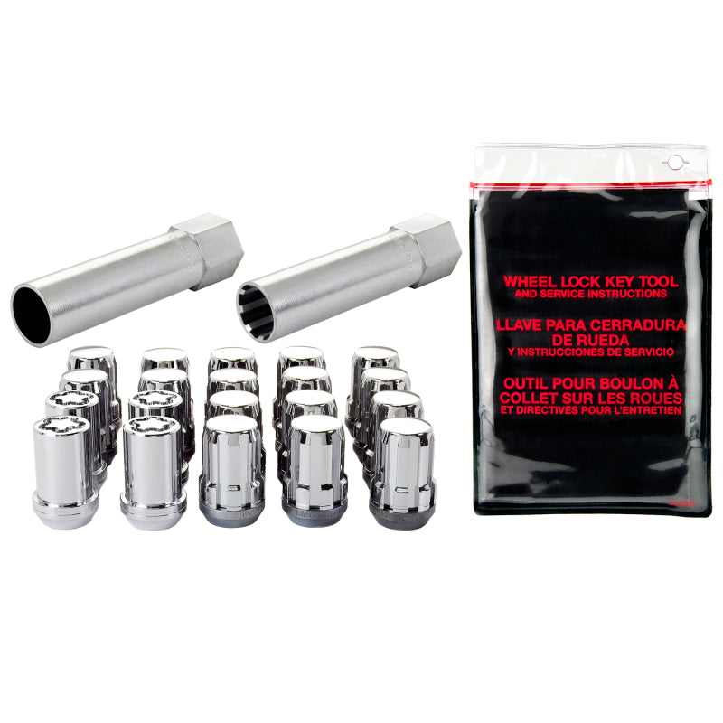 McGard SplineDrive Tuner 5 Lug Install Kit w/Locks & Tool (Cone) M12X1.5 / 13/16 Hex - Chrome
