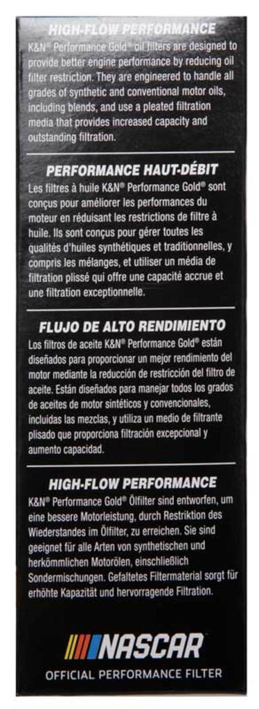K&N Performance Oil Filter for 14-17 Dodge Durango 3.6L / 14-17 Jeep Grand Cherokee 3.6L