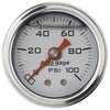 Autometer AutoGage 1.5in Liquid Filled Mechanical 0-100 PSI Fuel Pressure Gauge - Silver